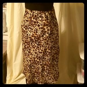 Leopard Print Satin finish skirt